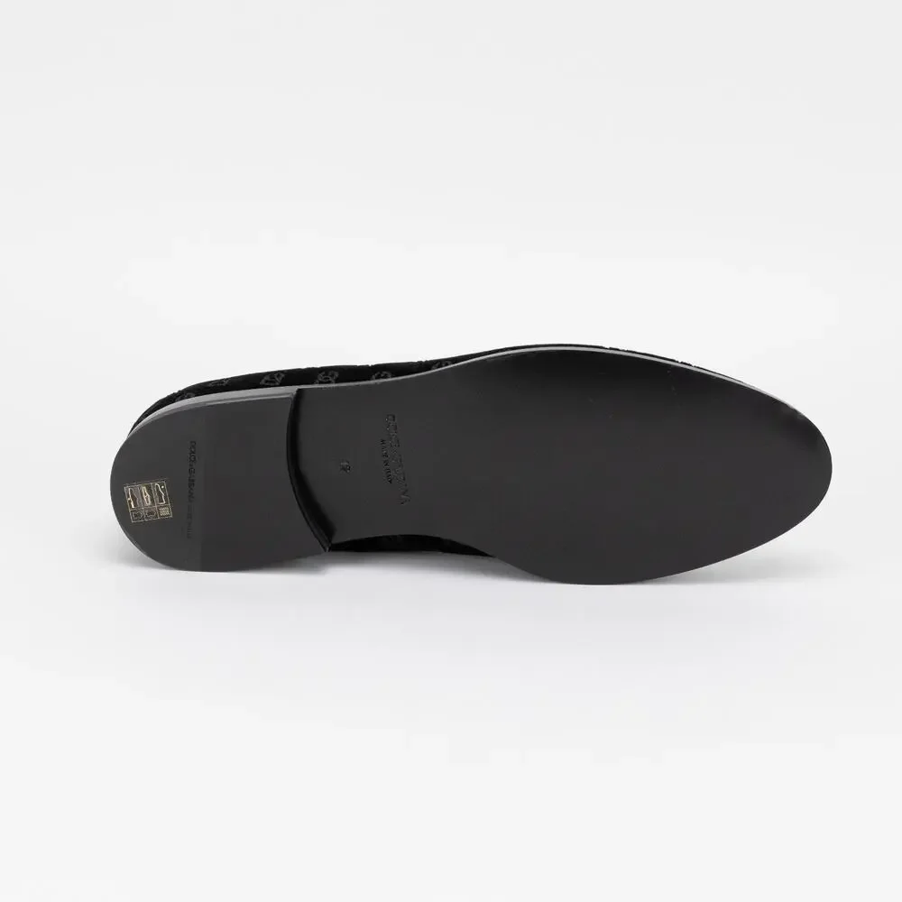 Dolce & Gabbana Men Monogram Smoking Slippers Black Size 12 (New/Defect)